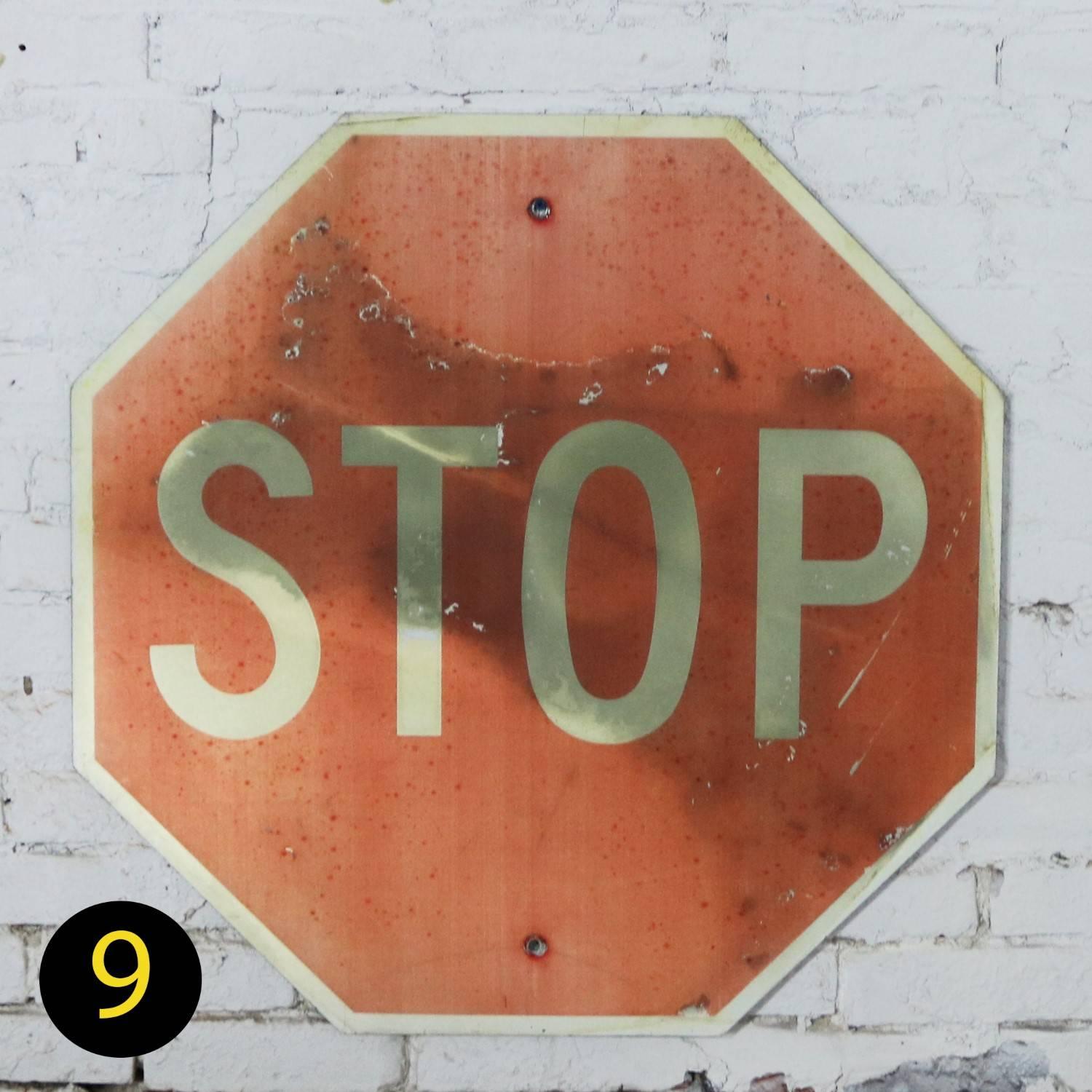Vintage Metal Stop Signs 7