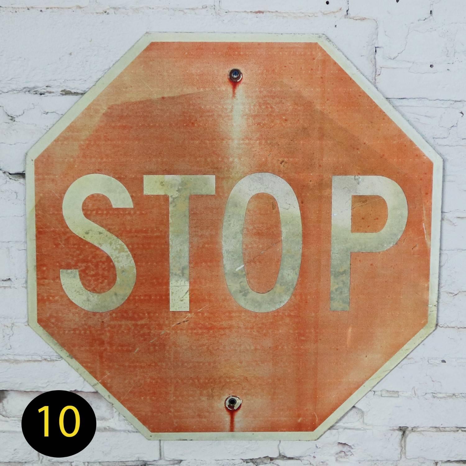 Vintage Metal Stop Signs 8