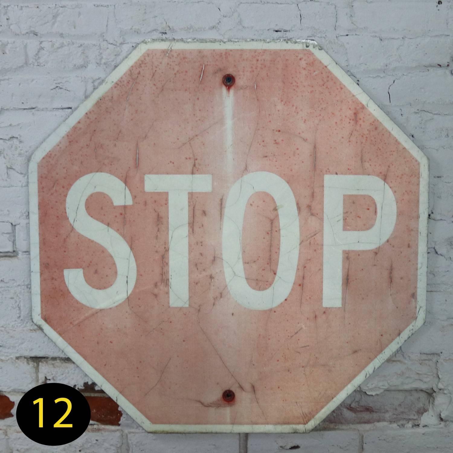 Vintage Metal Stop Signs 10