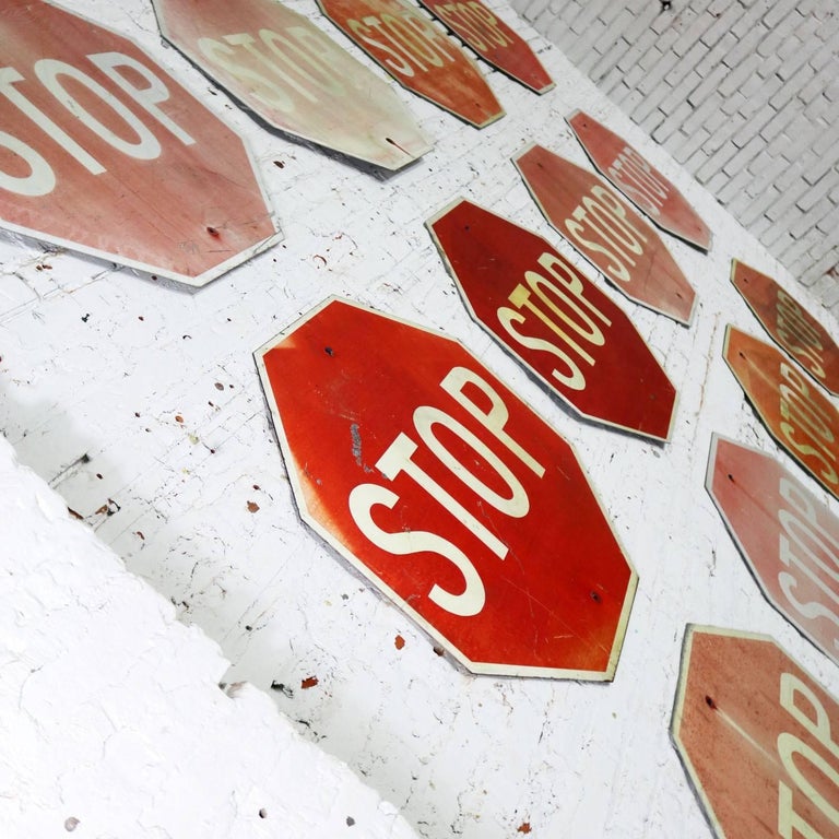 Vintage Metal Stop Signs For Sale at 1stdibs