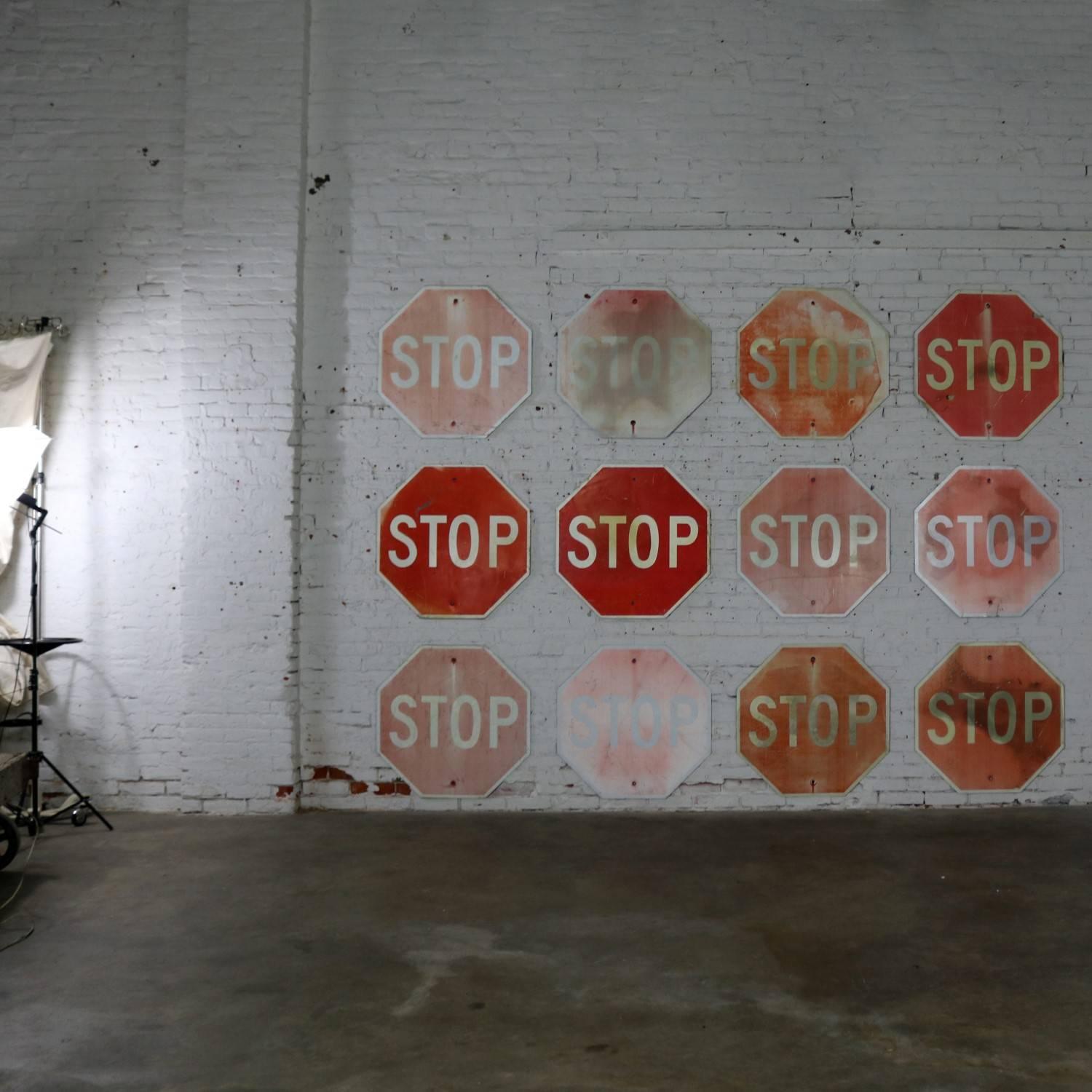 Vintage Metal Stop Signs In Good Condition In Topeka, KS