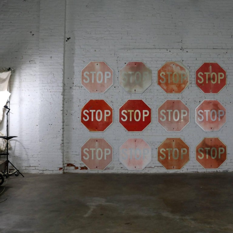 Vintage Metal Stop Signs For Sale at 1stdibs