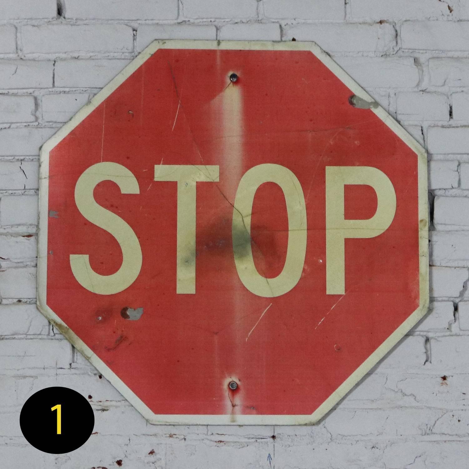 20th Century Vintage Metal Stop Signs