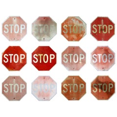 Vintage Metal Stop Signs