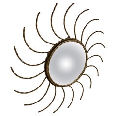 Vintage metal sunburst mirror 1970s