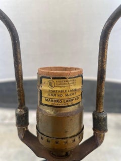 Vintage Metal Table Lamp with Motif by Marbro