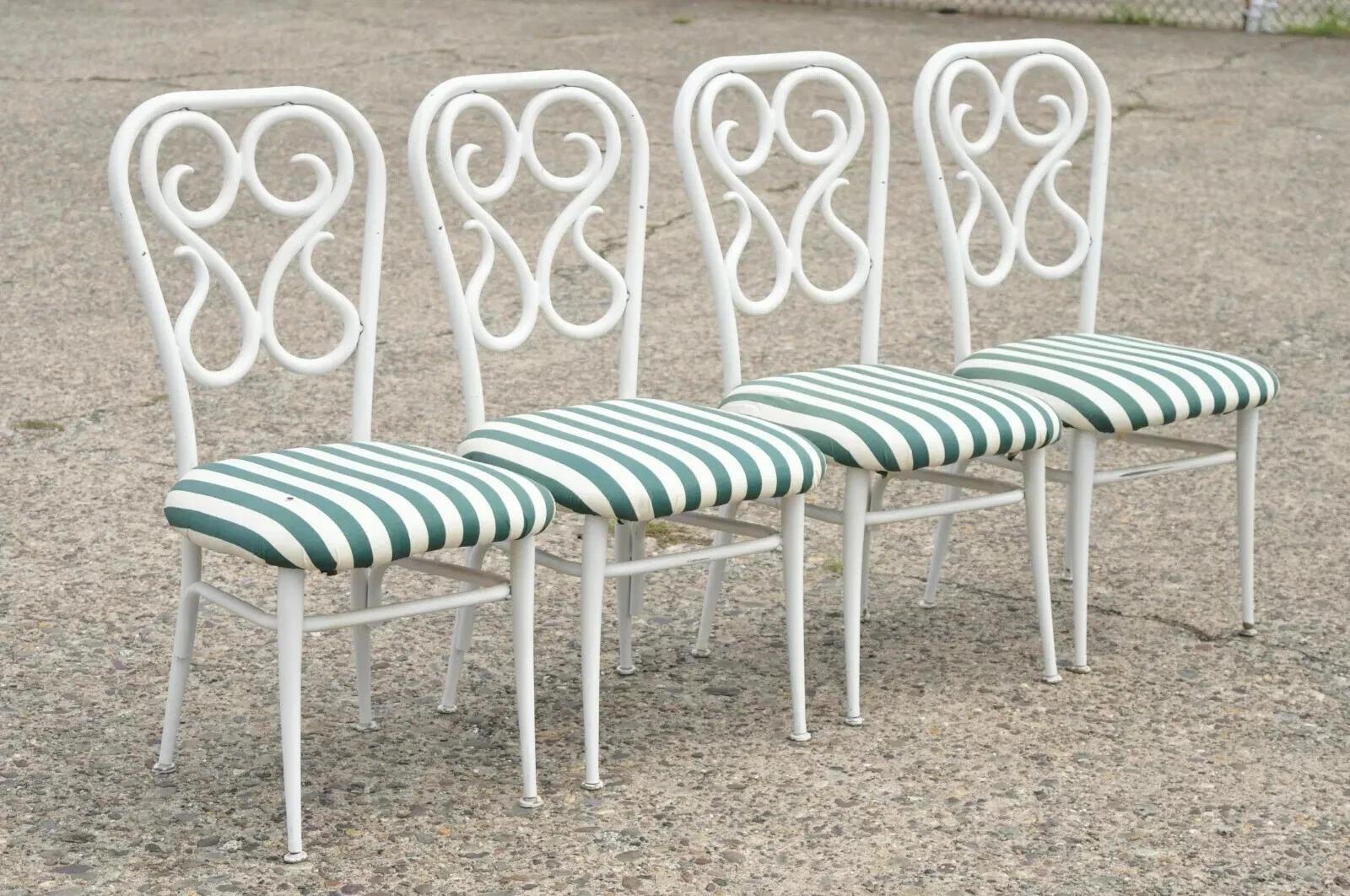 Sedie da pranzo Bistro in stile austriaco Thonet in metallo vintage - Set di 4 in vendita 5