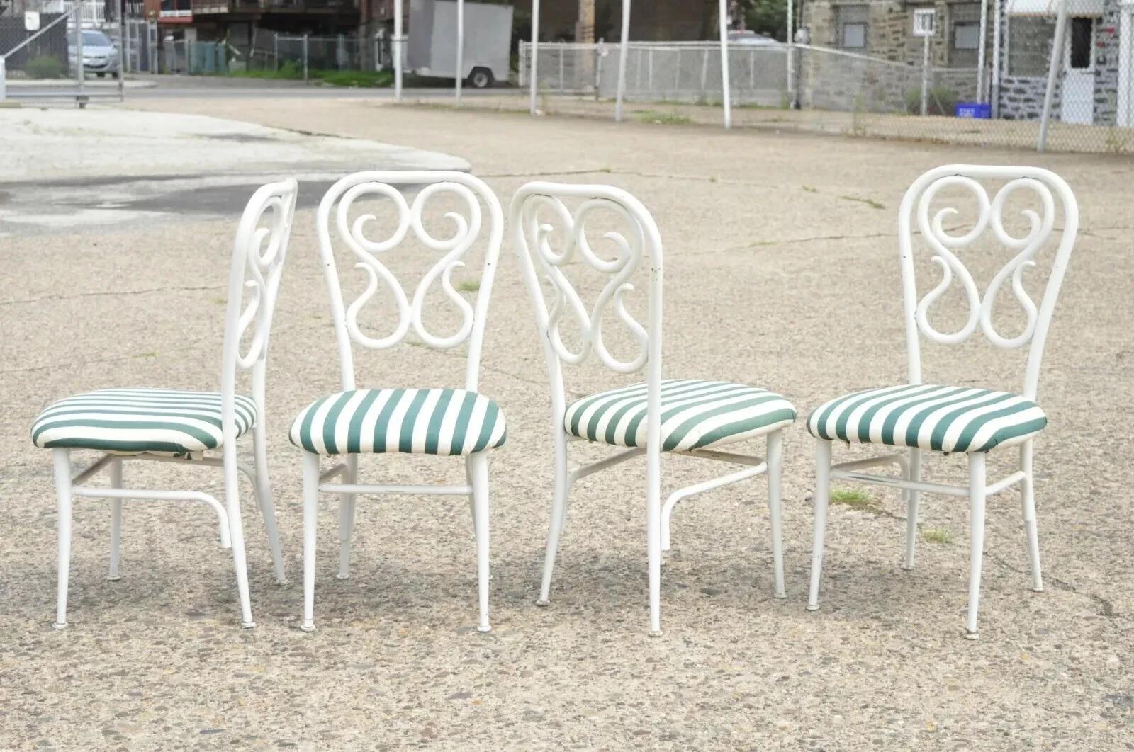 Set di 4 sedie da pranzo bistrot vintage in metallo, stile 
