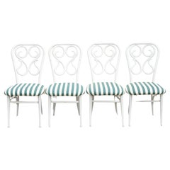 Sedie da pranzo Bistro in stile austriaco vintage in metallo Thonet Bentwood, set da 4