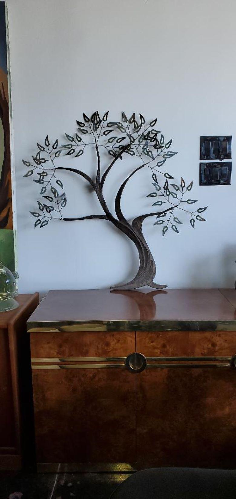 Vintage Metal Tree Wall Sculpture For Sale 12