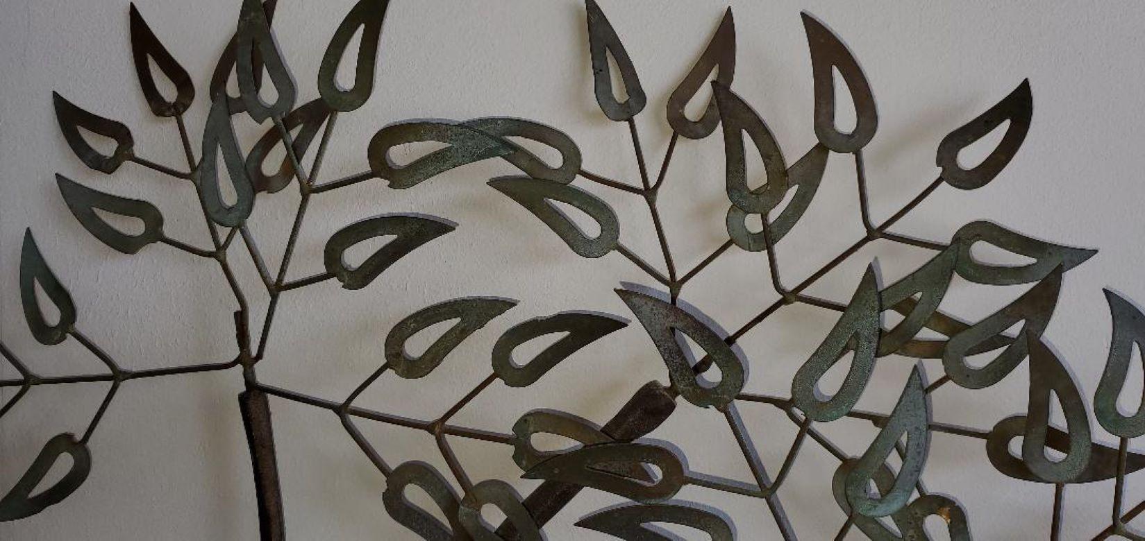 American Vintage Metal Tree Wall Sculpture For Sale