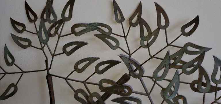 20th Century Vintage Metal Tree Wall Sculpture For Sale