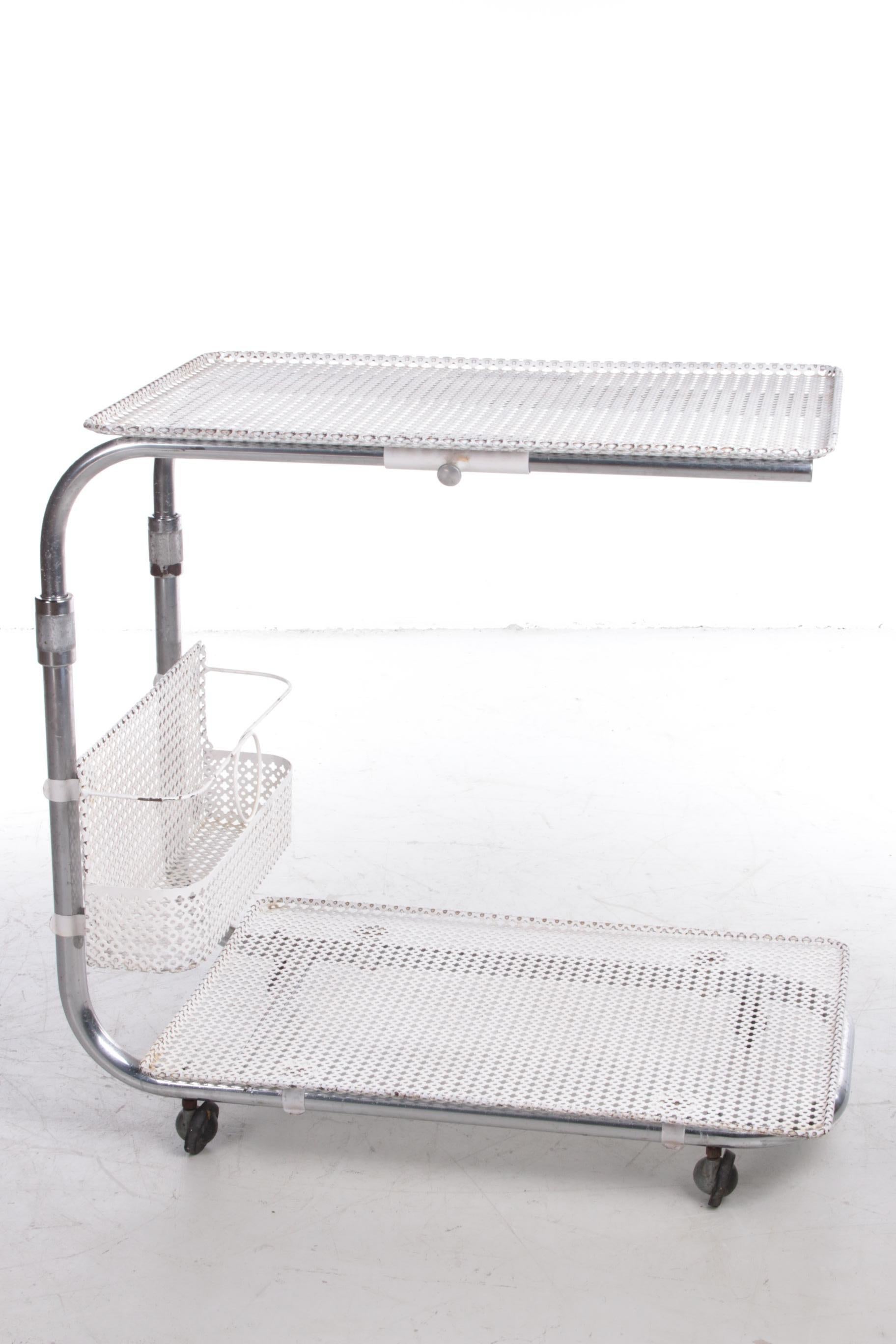 Mid-Century Modern Vintage Metal Trolley by Mathieu Mategot, 1960s For Sale