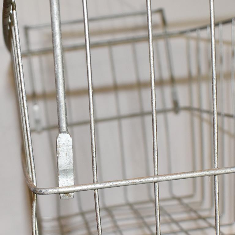 Vintage Metal Wire Locker Basket For Sale at 1stDibs