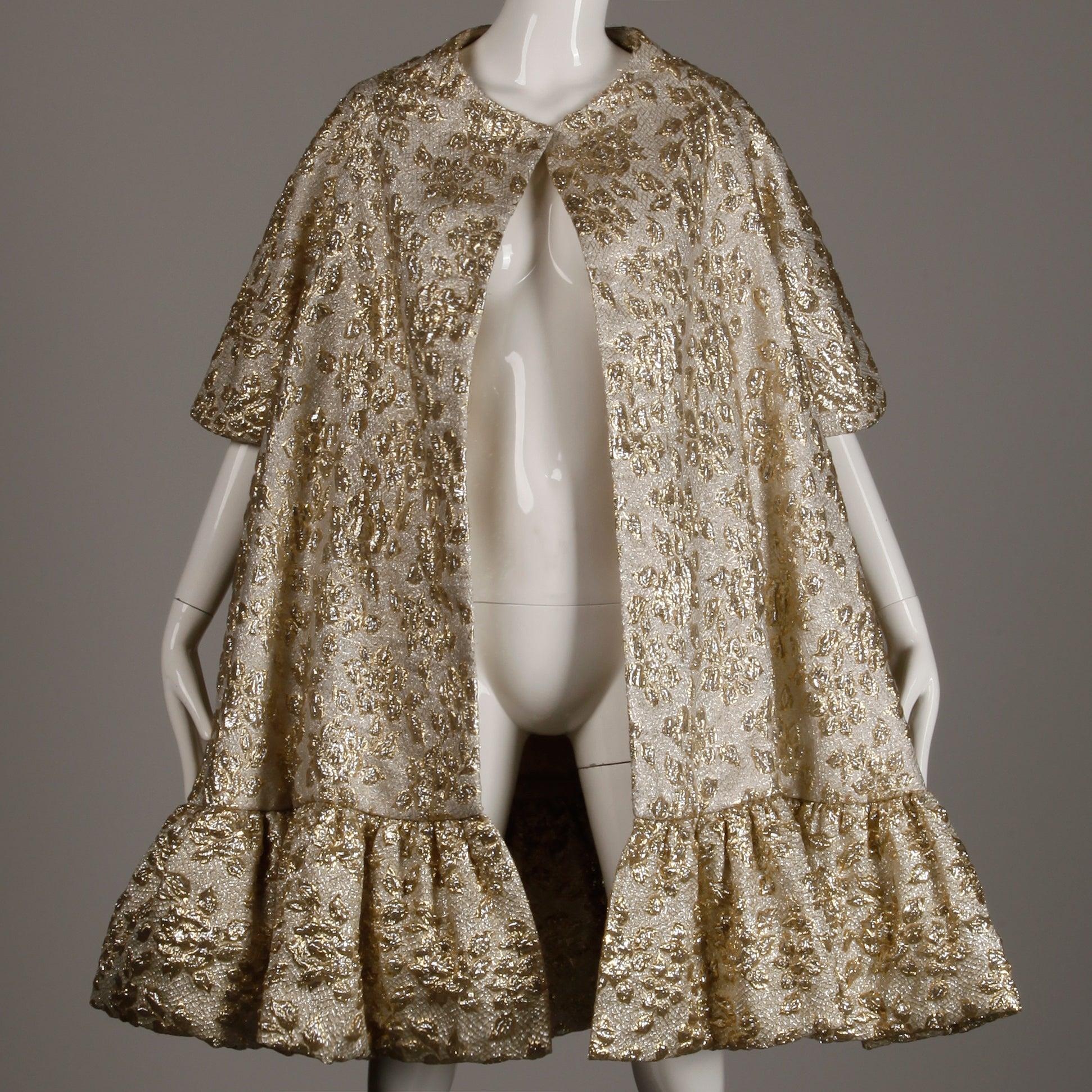 Vintage Metallic Gold Swing Coat; 1960s Mam'selle by Betty Carol 4
