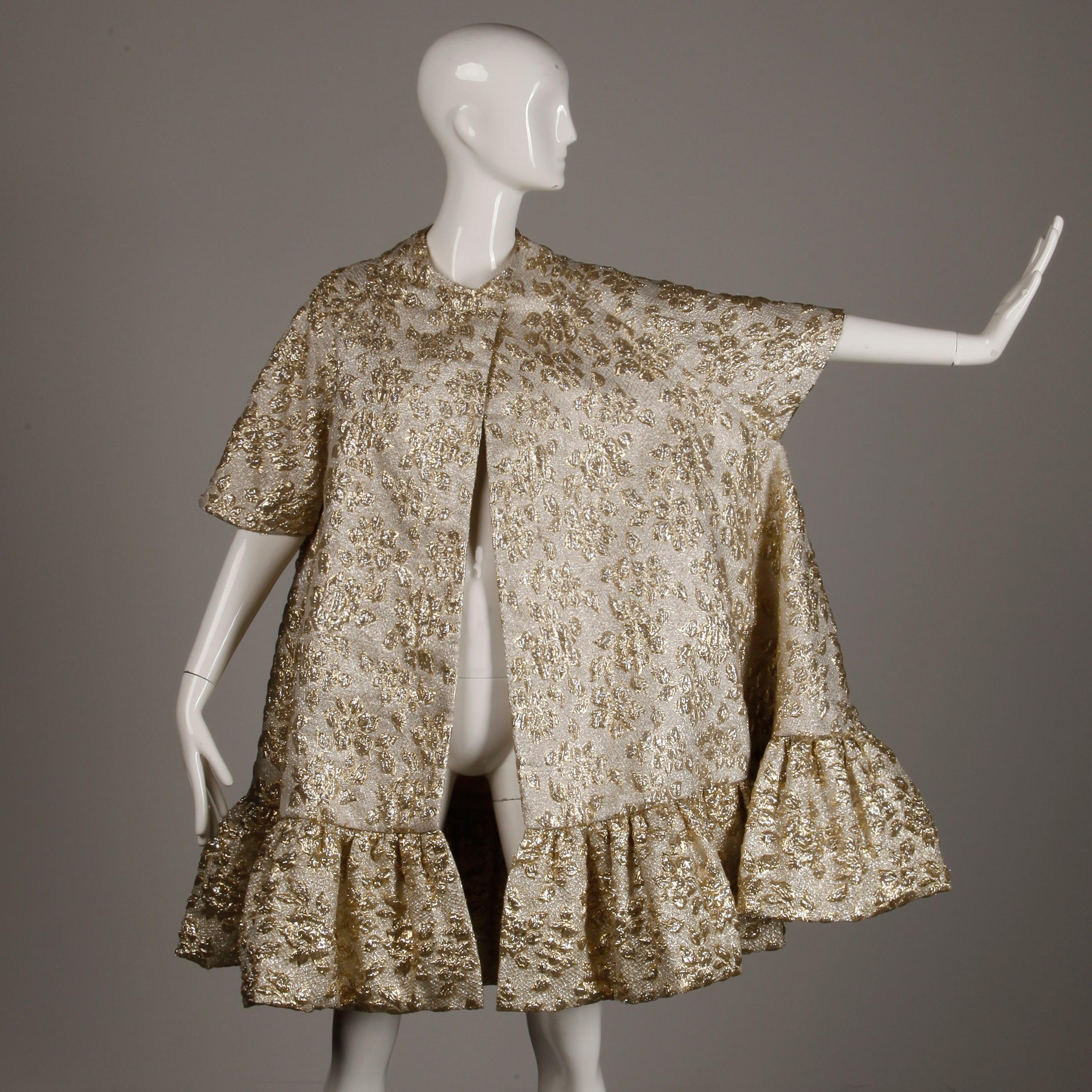 Vintage Metallic Gold Swing Coat; 1960s Mam'selle by Betty Carol  8