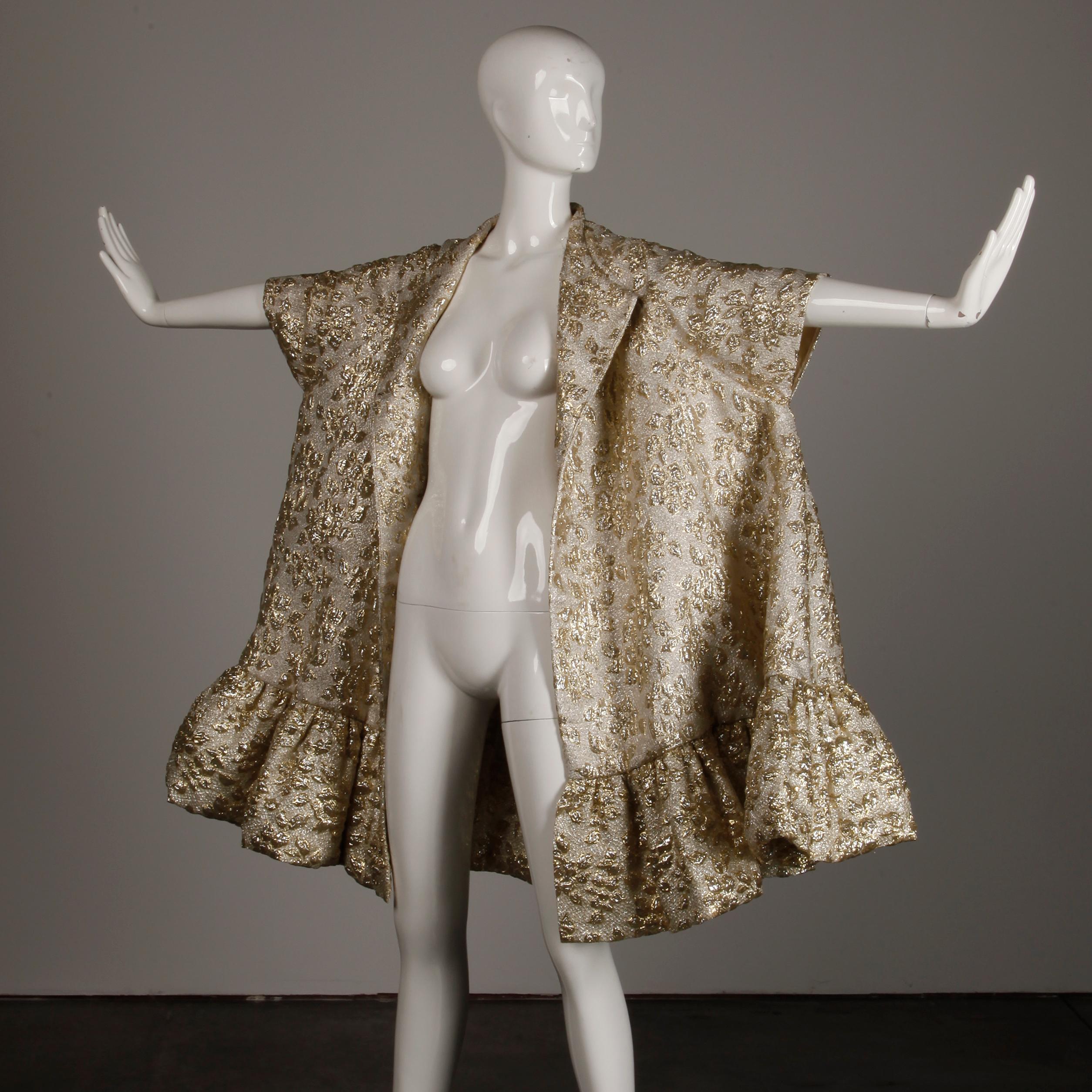 Vintage Metallic Gold Swing Coat; 1960s Mam'selle by Betty Carol 7