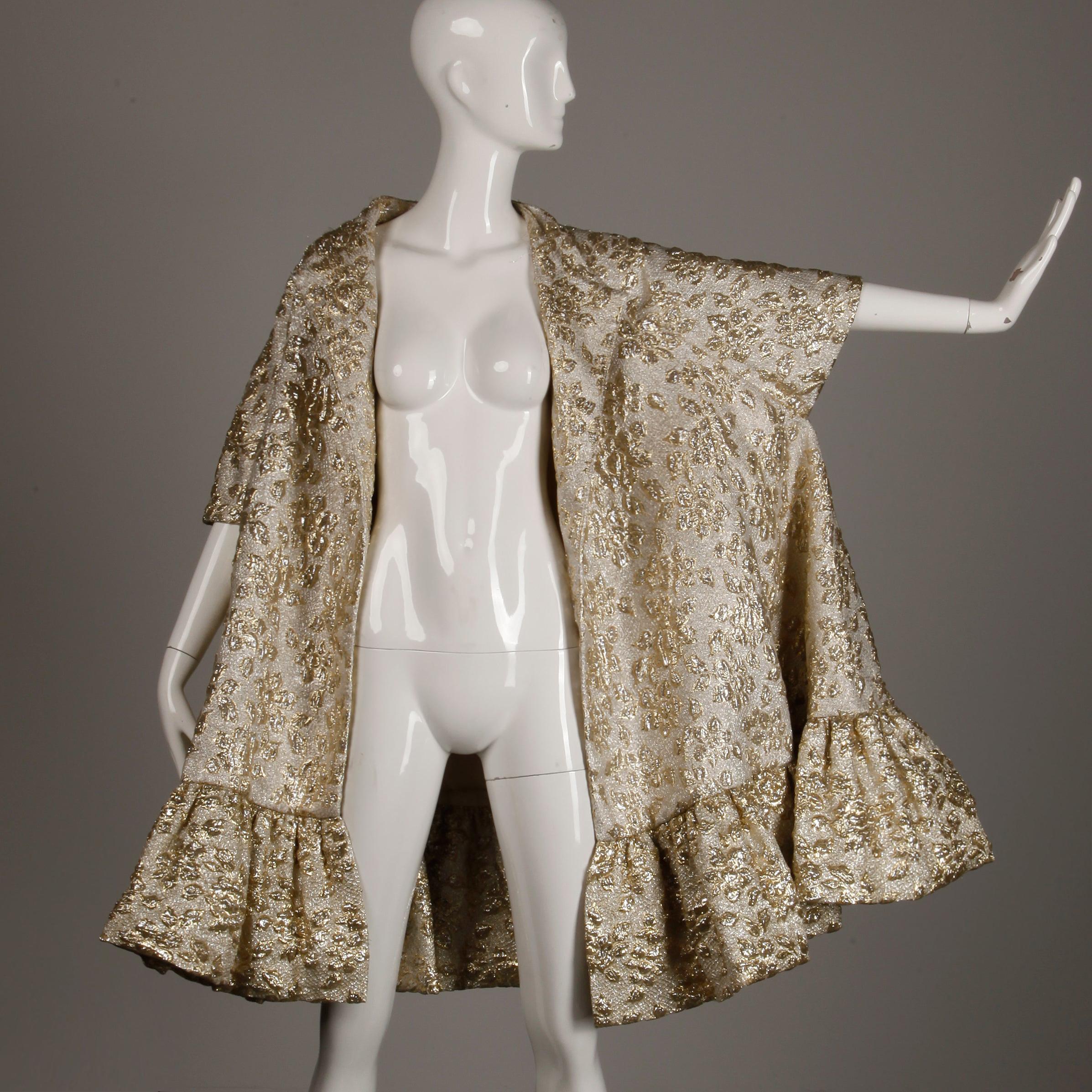 Vintage Metallic Gold Swing Coat; 1960s Mam'selle by Betty Carol  4