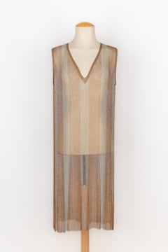 Vintage Metallic Golden and Silvery Mesh Dress, 1925s