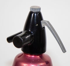 Vintage Metallic Red Soda Syphon, England, 1960