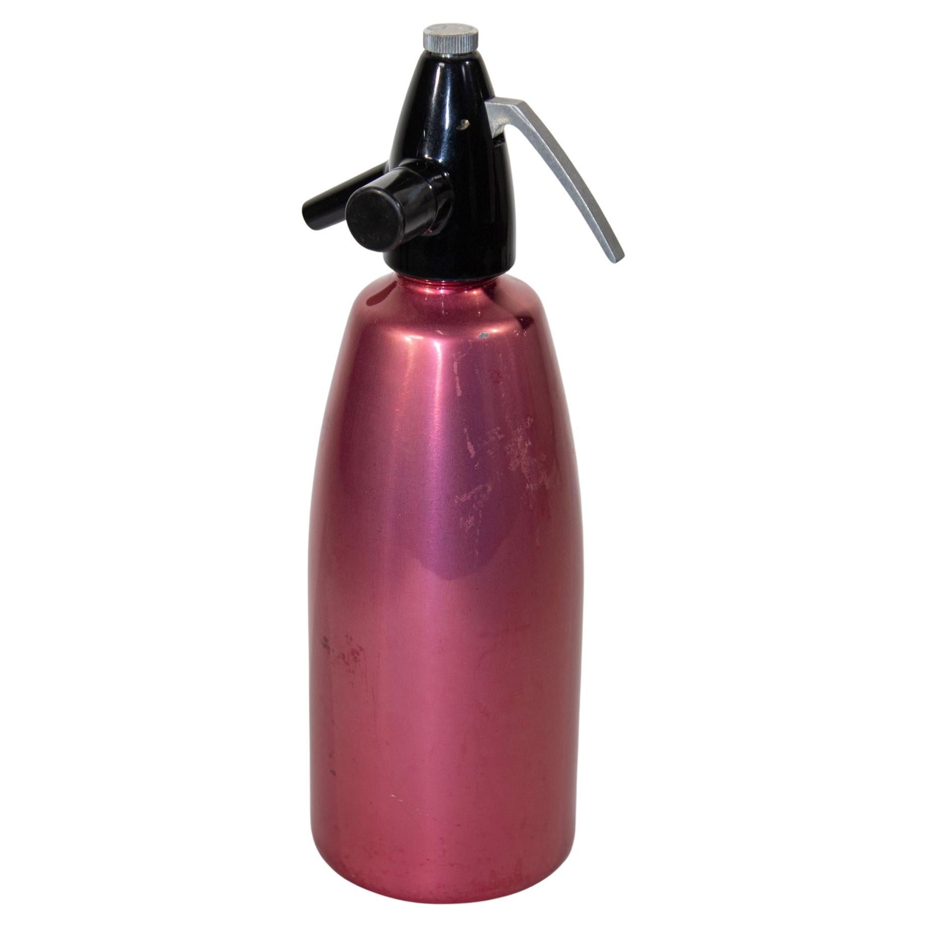 Vintage Metallic Red Soda Syphon, England, 1960 For Sale