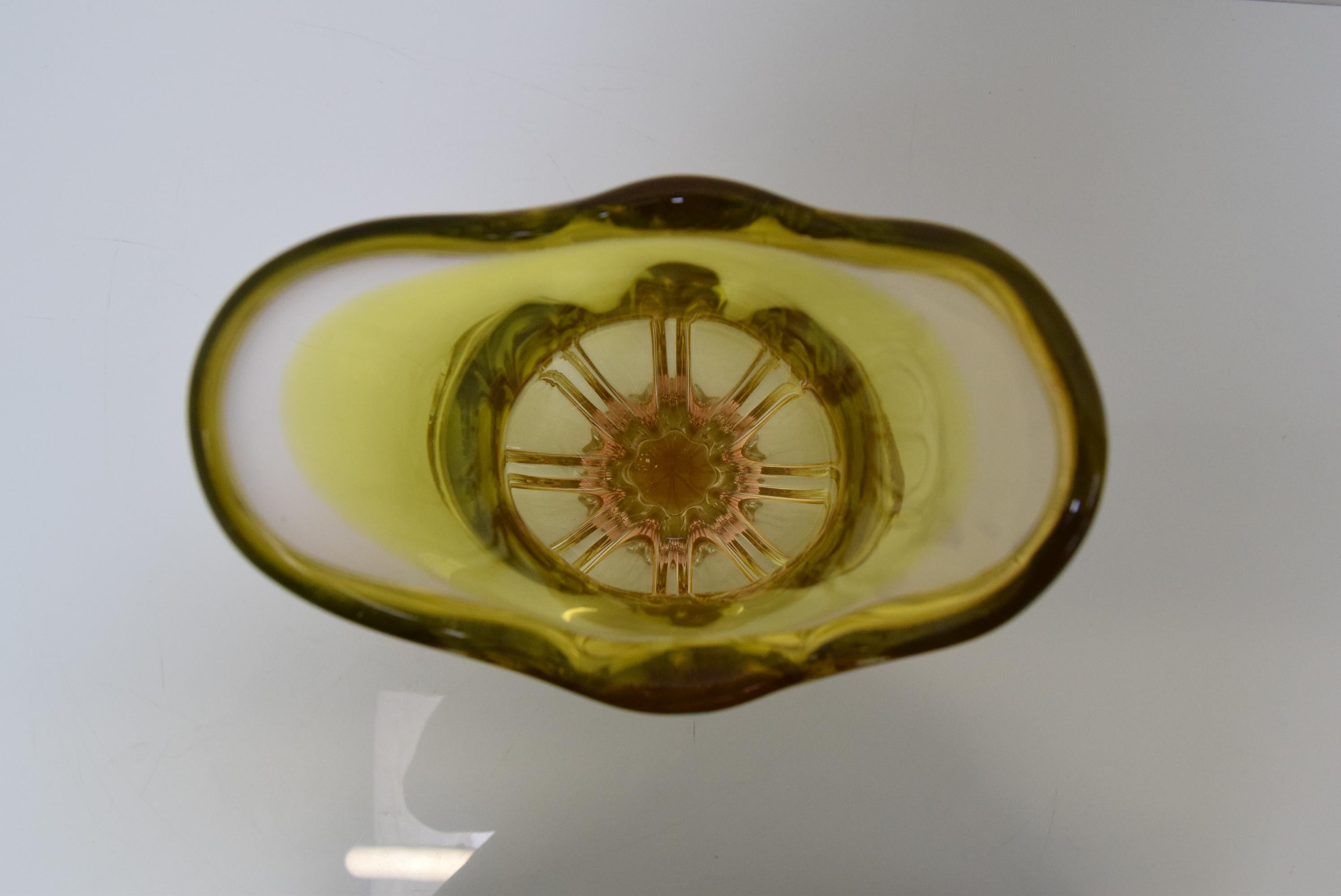 Vintage Metallurgical Glass Vase, Designed by Josef Hospodka for Chribska, 1960s For Sale 4
