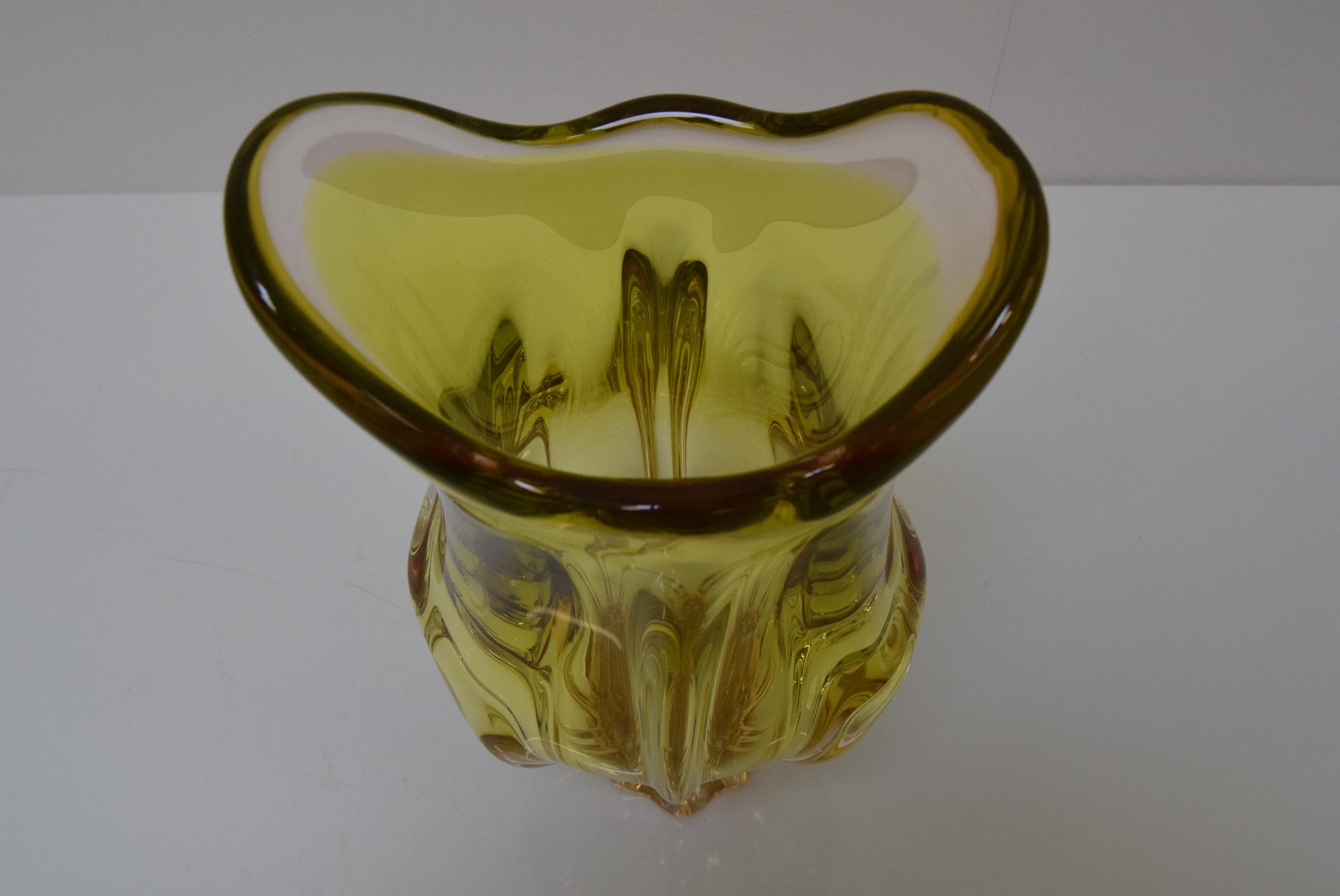 Vintage Metallurgical Glass Vase, Designed by Josef Hospodka for Chribska, 1960s For Sale 5