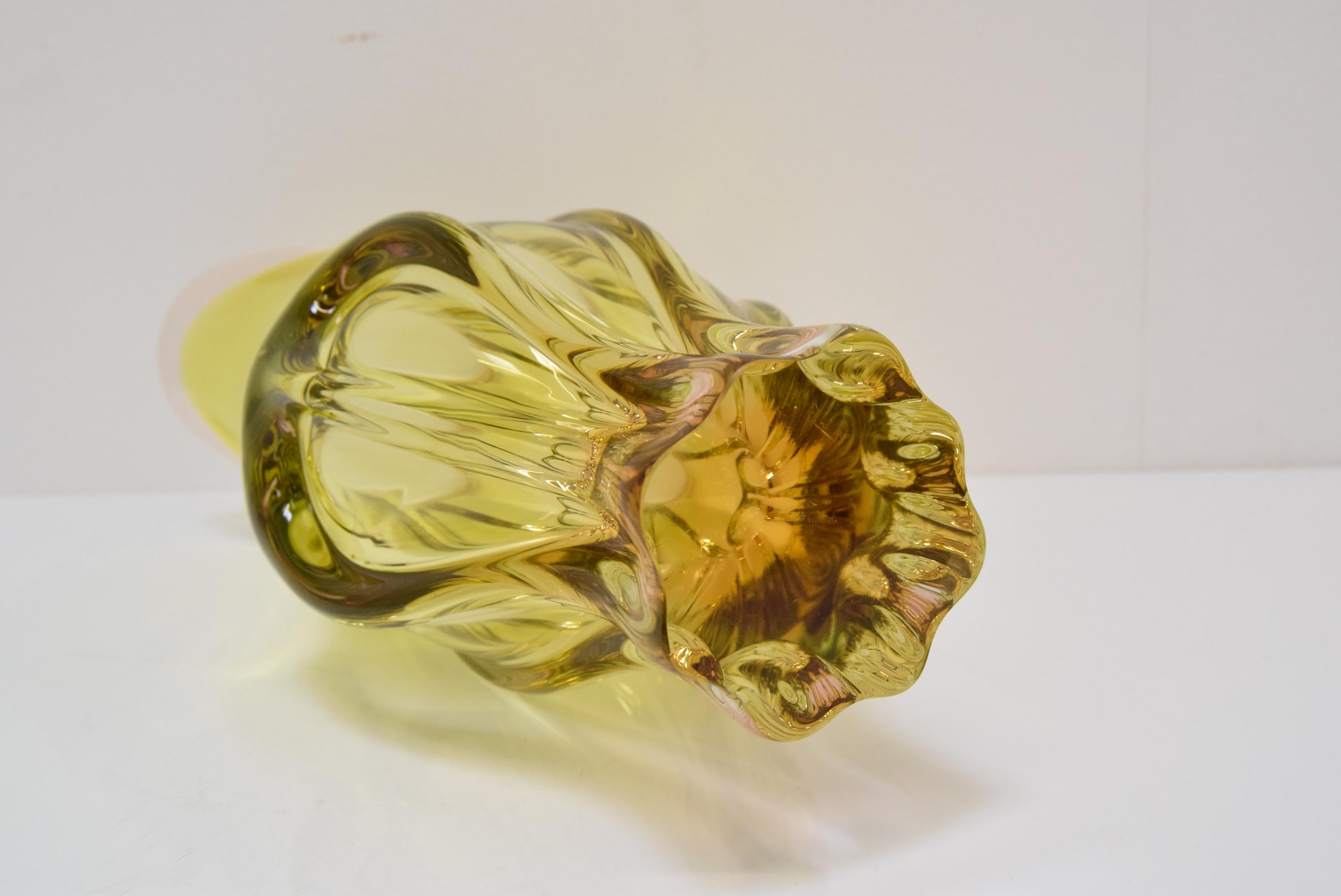 Vintage Metallurgical Glass Vase, Designed by Josef Hospodka for Chribska, 1960s For Sale 6