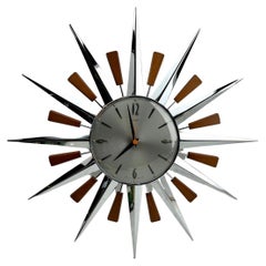 Horloge murale vintage Metamec en forme d'étoile, fabriquée en Angleterre, années 1970