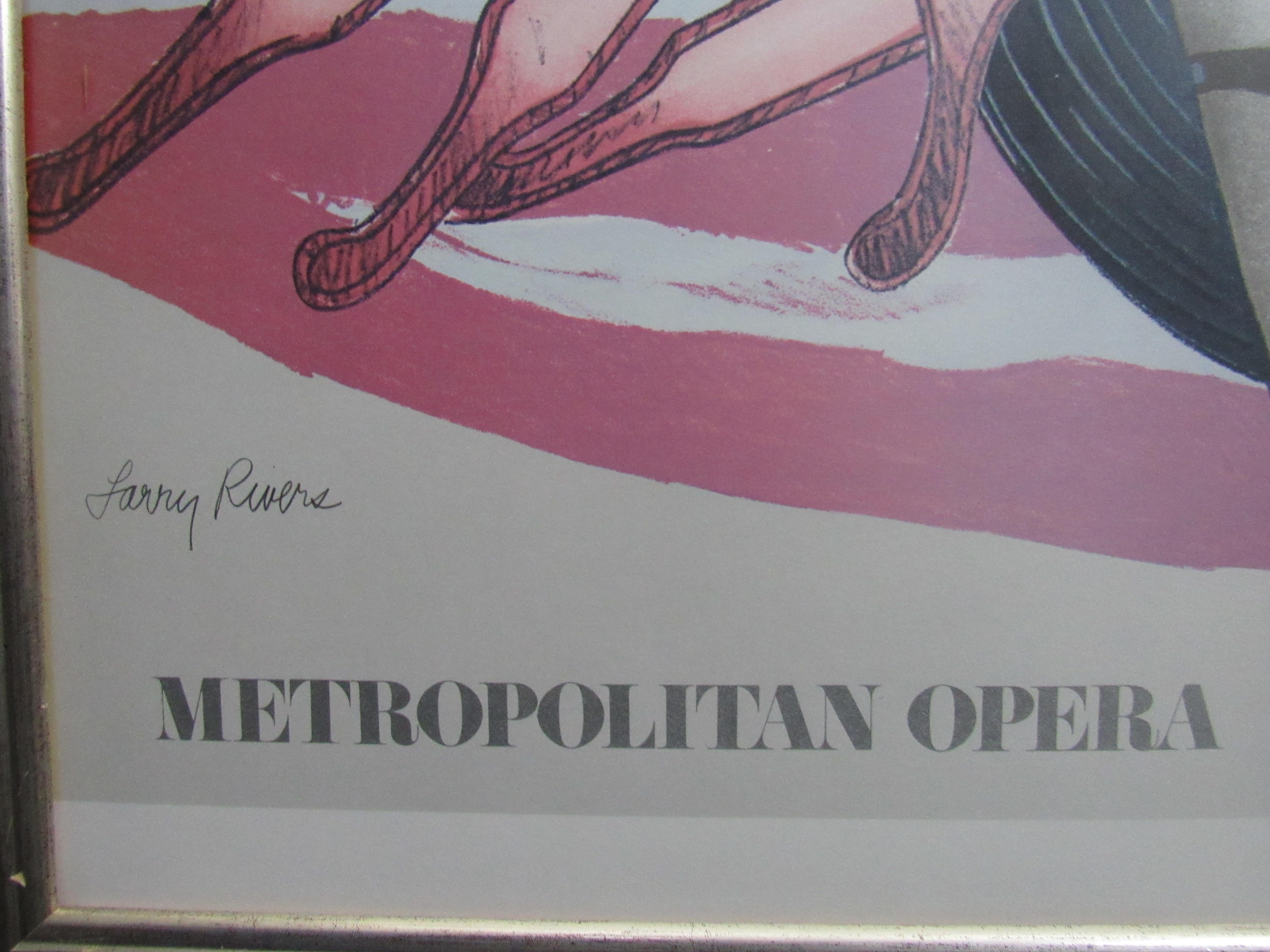 Litografia incorniciata d'epoca della Metropolitan Opera 
