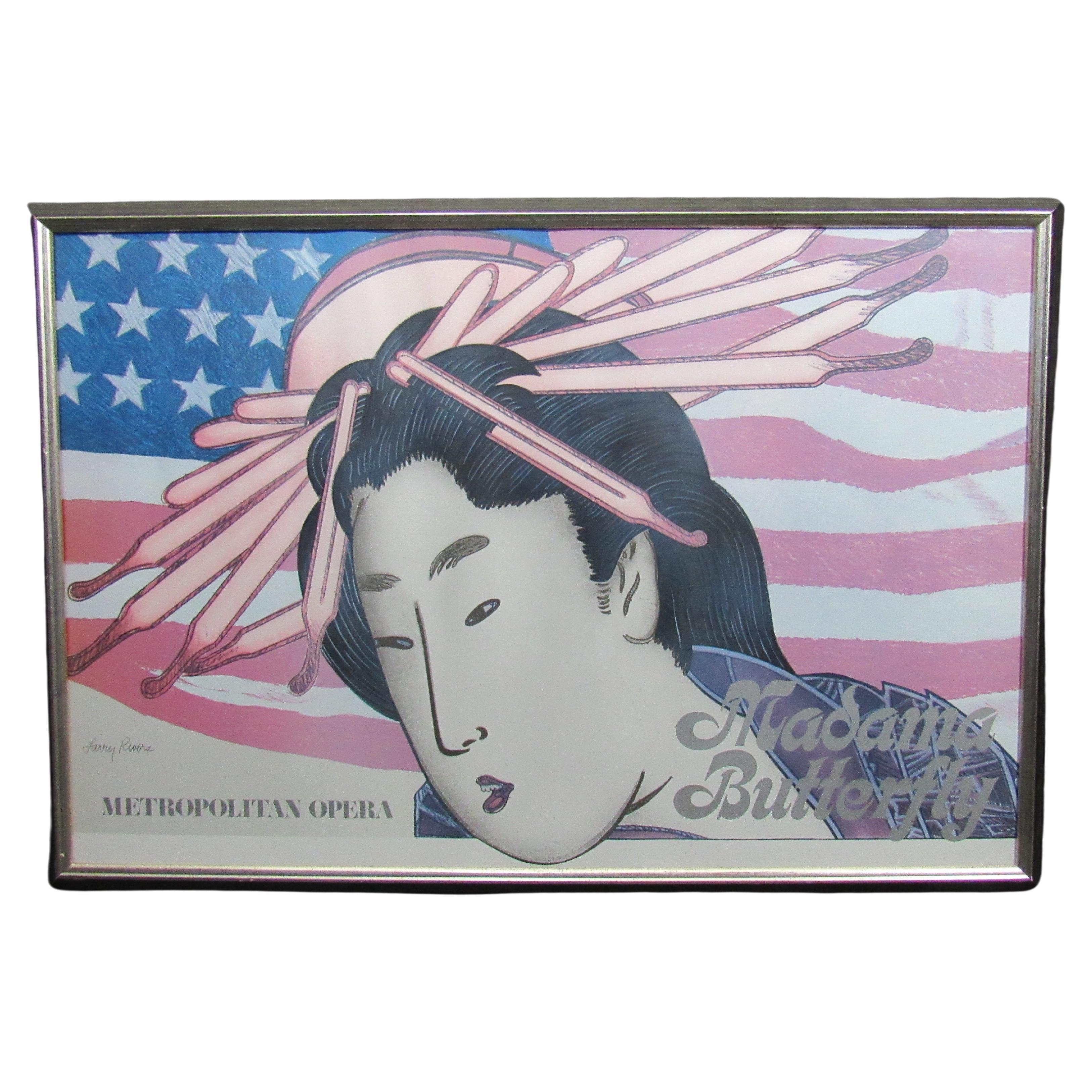 Vintage Metropolitan Opera "Madama Butterfly" Framed Lithograph by Larry Rivers For Sale