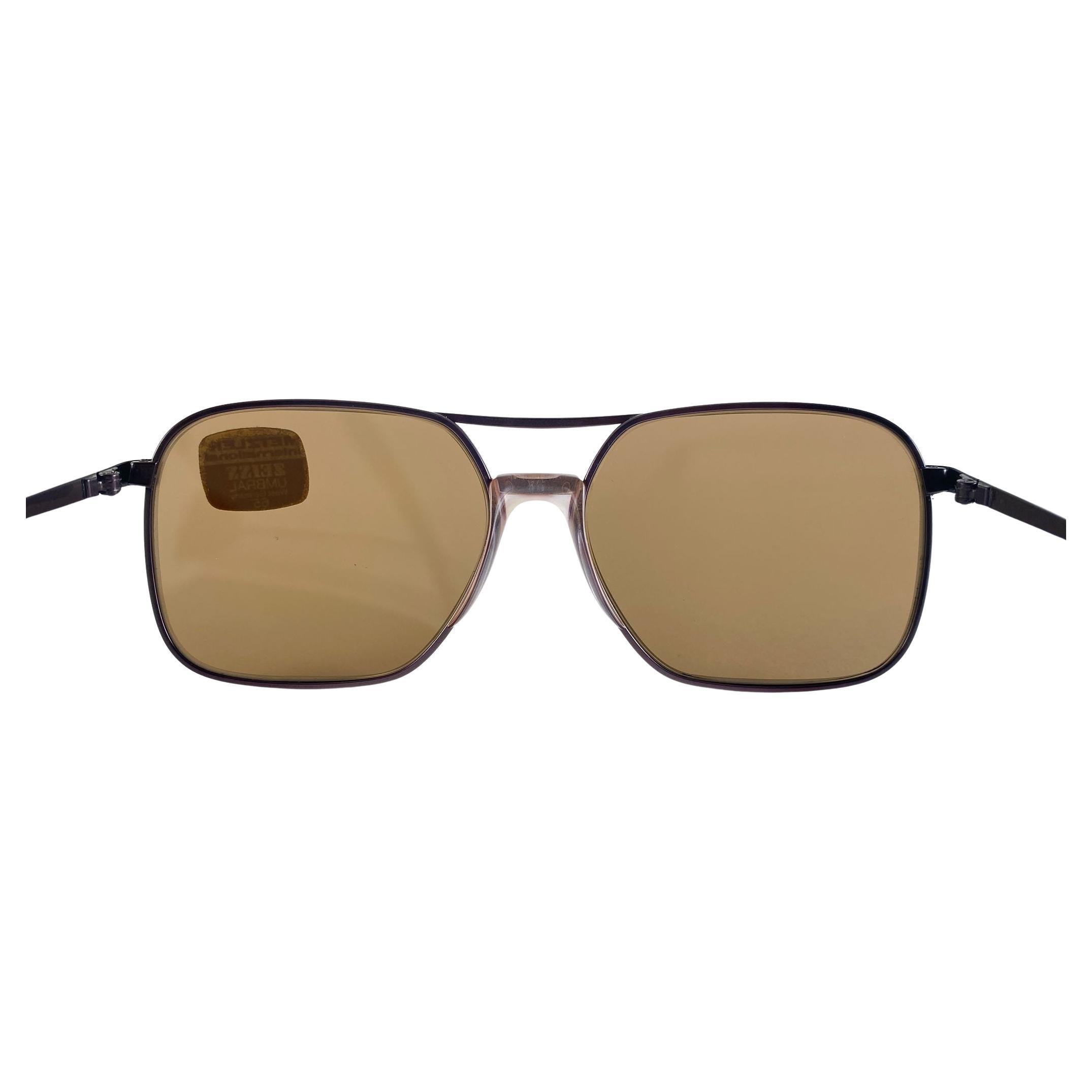 Marron Vintage Metzler Metallic Copper Frame Sunglasses Made in Germany 1970's en vente