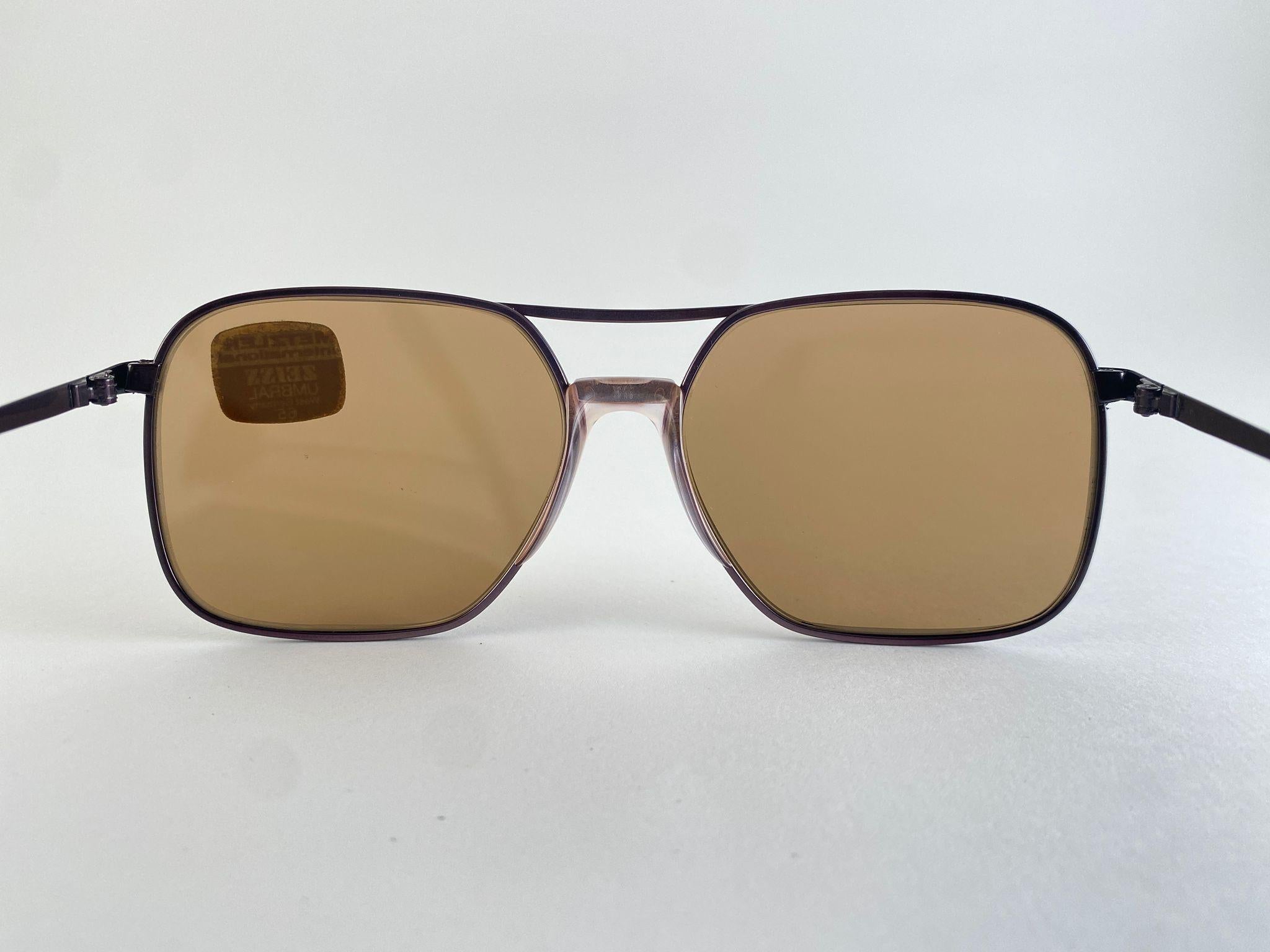 Vintage Metzler Metallic Copper Frame Sunglasses Made in Germany 1970's en vente 1