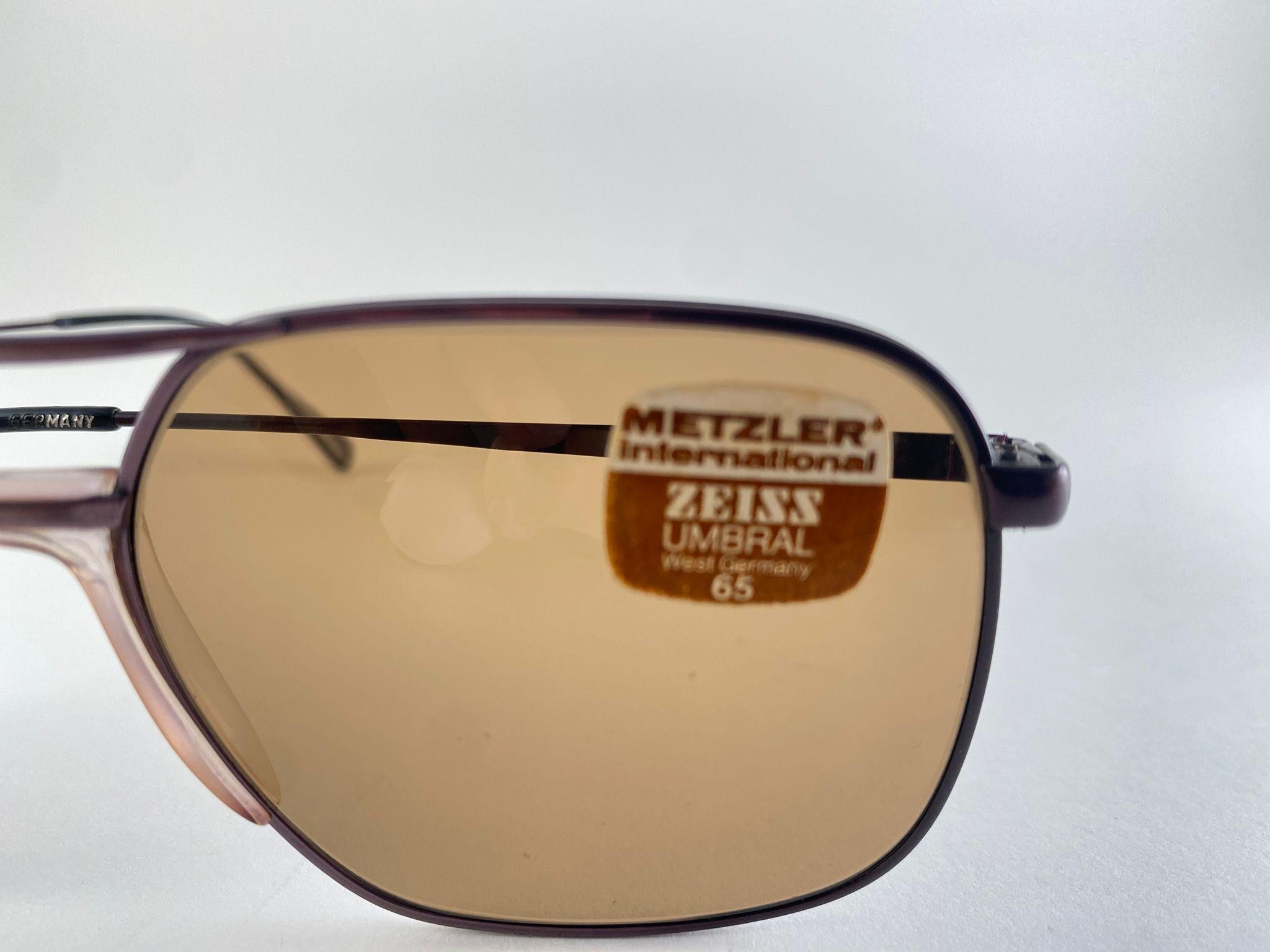 Vintage Metzler Metallic Copper Frame Sunglasses Made in Germany 1970's en vente 2
