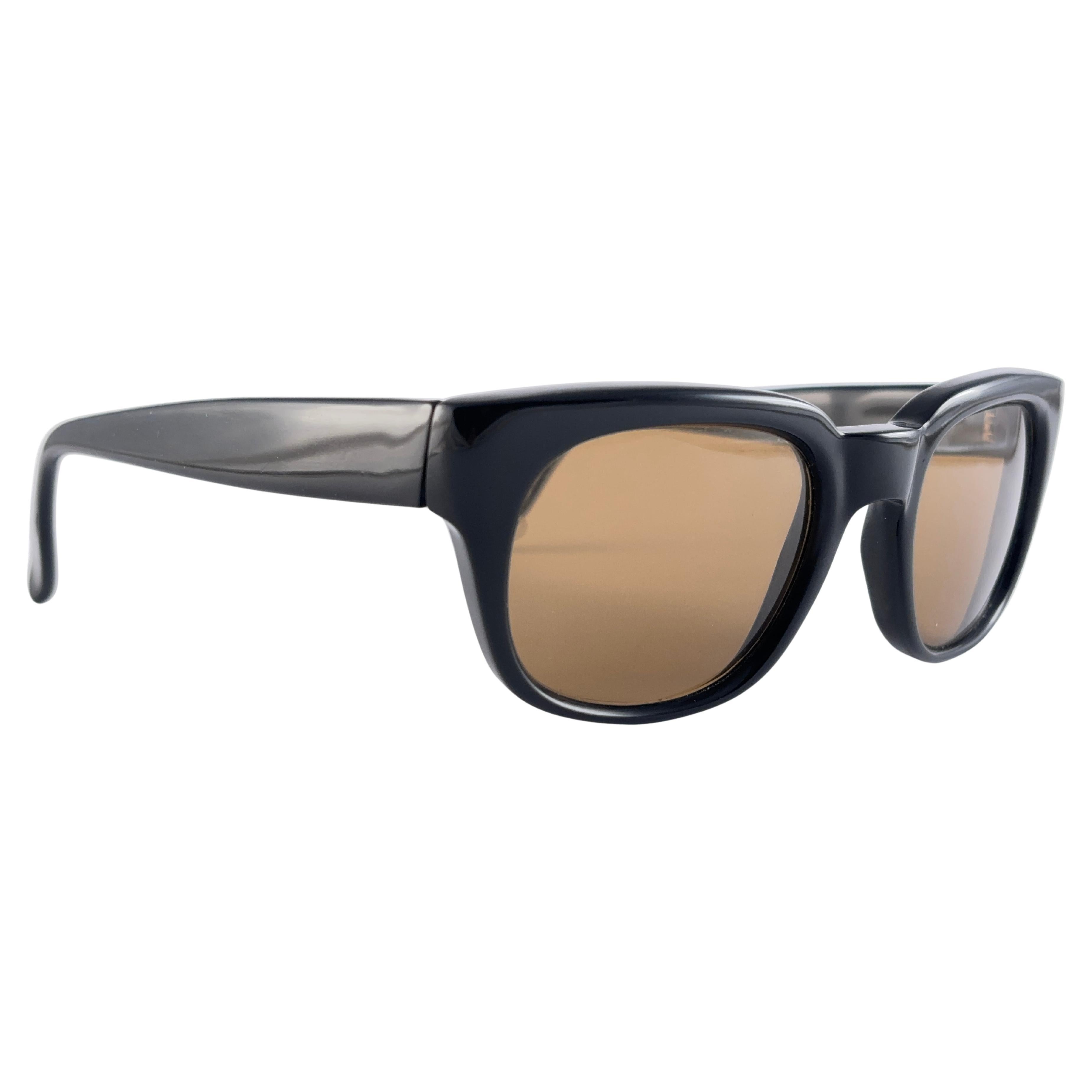 Vintage Metzler Robust Black Frame Sunglasses Made in Germany 1970's For Sale