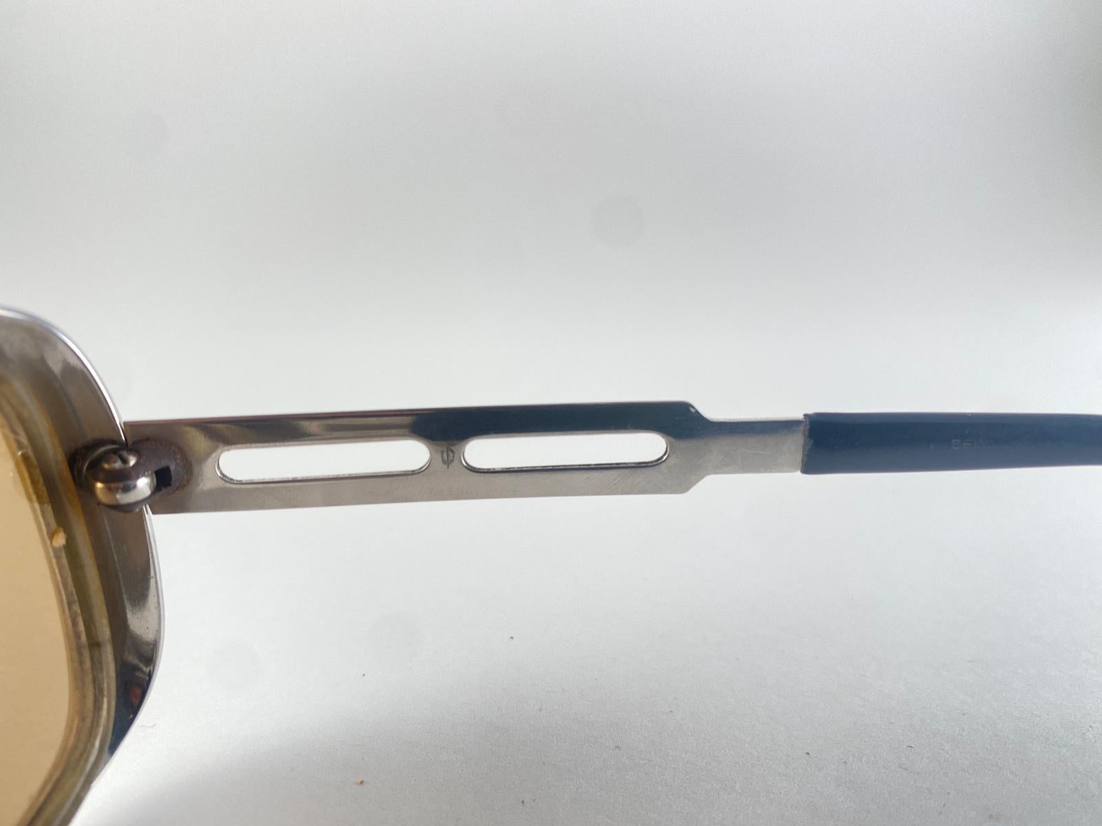 Marrone Occhiali da sole con montatura argentata Metzler vintage Made in Germany anni '70 in vendita