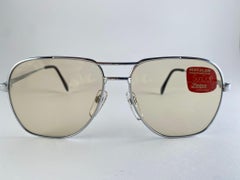 Vintage Metzler Silver Oversized Frame Sunglasses Made in Germany 1970's