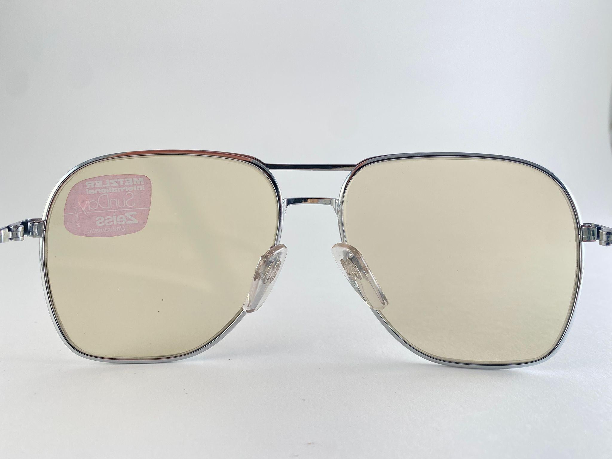 De las mujeres Gafas de sol vintage Metzler plateadas con montura extragrande Made in Germany Años 70 en venta