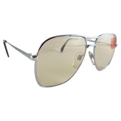 Vintage Metzler Silver Oversized Frame Sunglasses Made in Germany 1970's