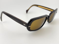 Vintage Metzler Wide Deep Brown Midcentury Sunglasses 1960's