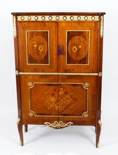 Vintage Meuble Francais Ormolu Mounted Burr Walnut Cocktail Cabinet 20th Century