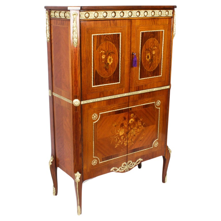 Vintage Meuble Francais Ormolu Mounted Burr Walnut Cocktail Cabinet 20th  Century For Sale at 1stDibs