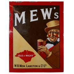 Antique Mew Langton Original English Pub Sign, Jolly Dandy and his Pint