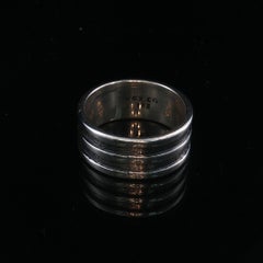 Vintage Mexican 925 Sterling Silver Oxidized Triple-Ridge Band Ring Size 8.25