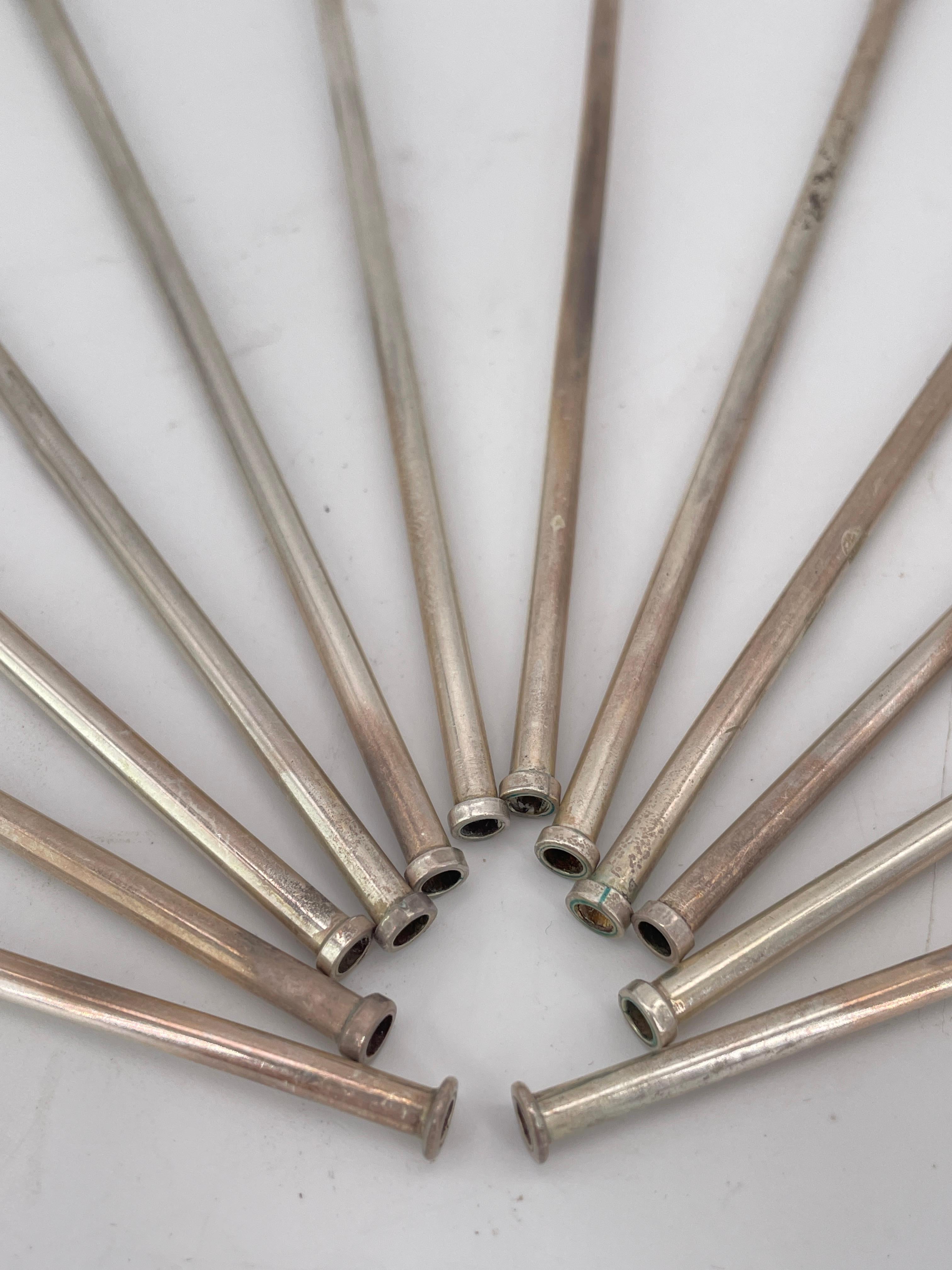 Vintage Mexican 925 Sterling Silver Swan Sipper Straws Mid-Century Drink Stir État moyen - En vente à Hyattsville, MD