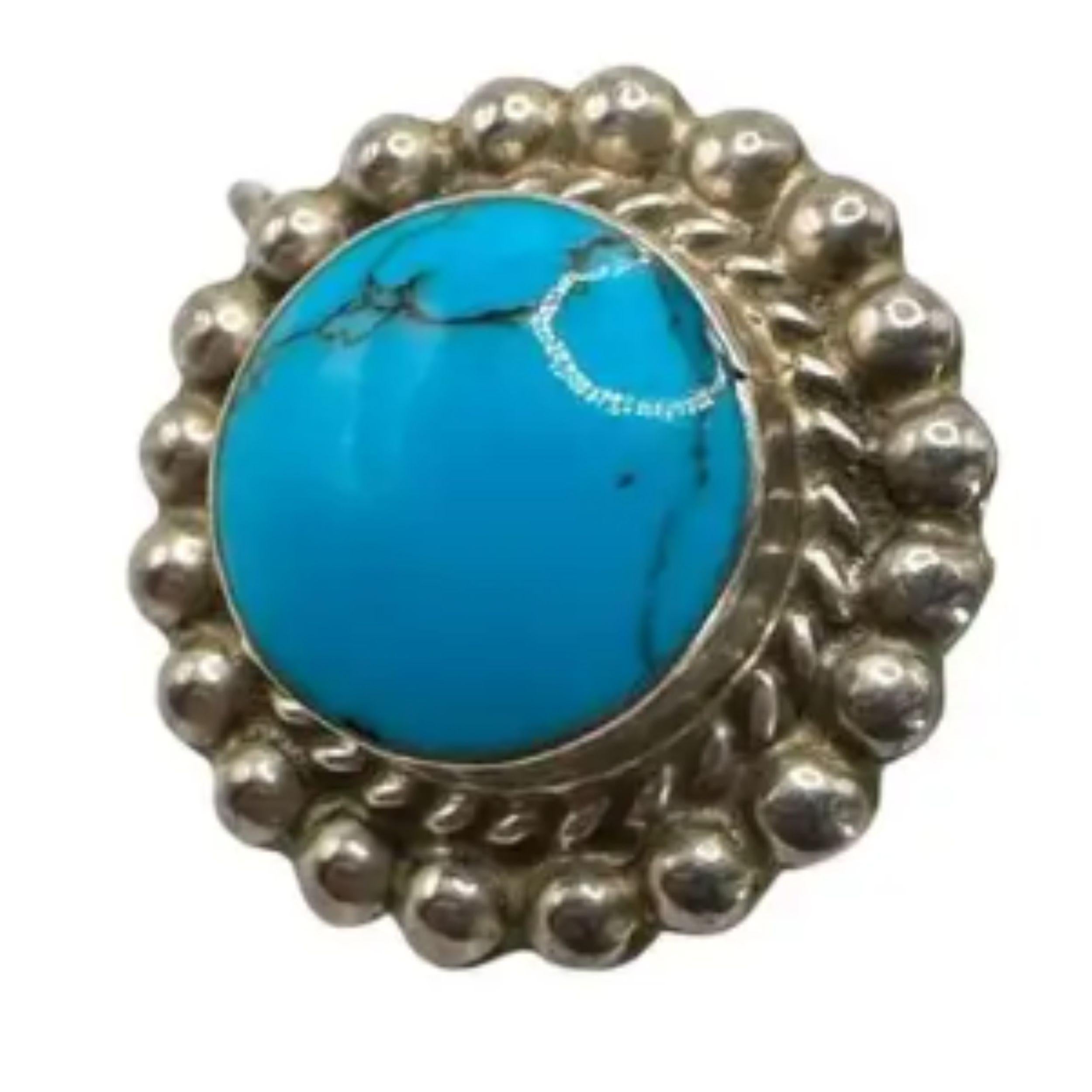 De las mujeres Pendientes vintage mexicanos de plata de ley 925 con turquesa de clip en venta