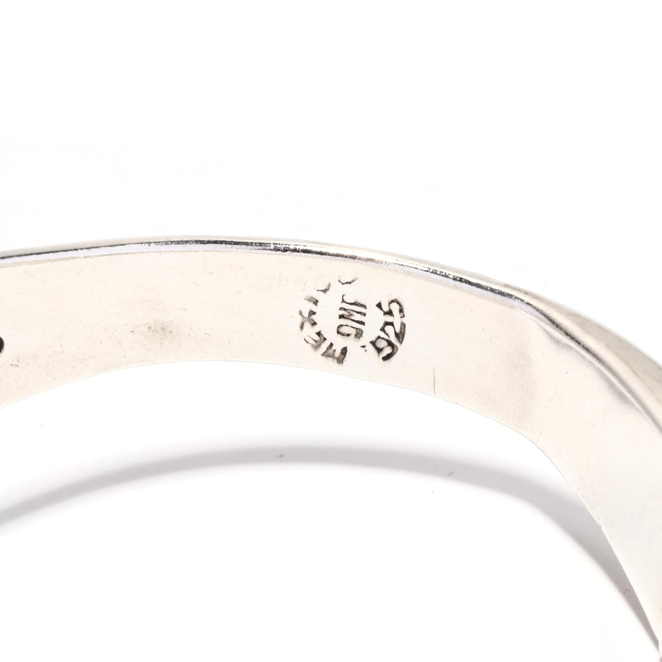 Women's or Men's Vintage Mexican Amethyst Bangle Bracelet, Sterling Silver For Sale