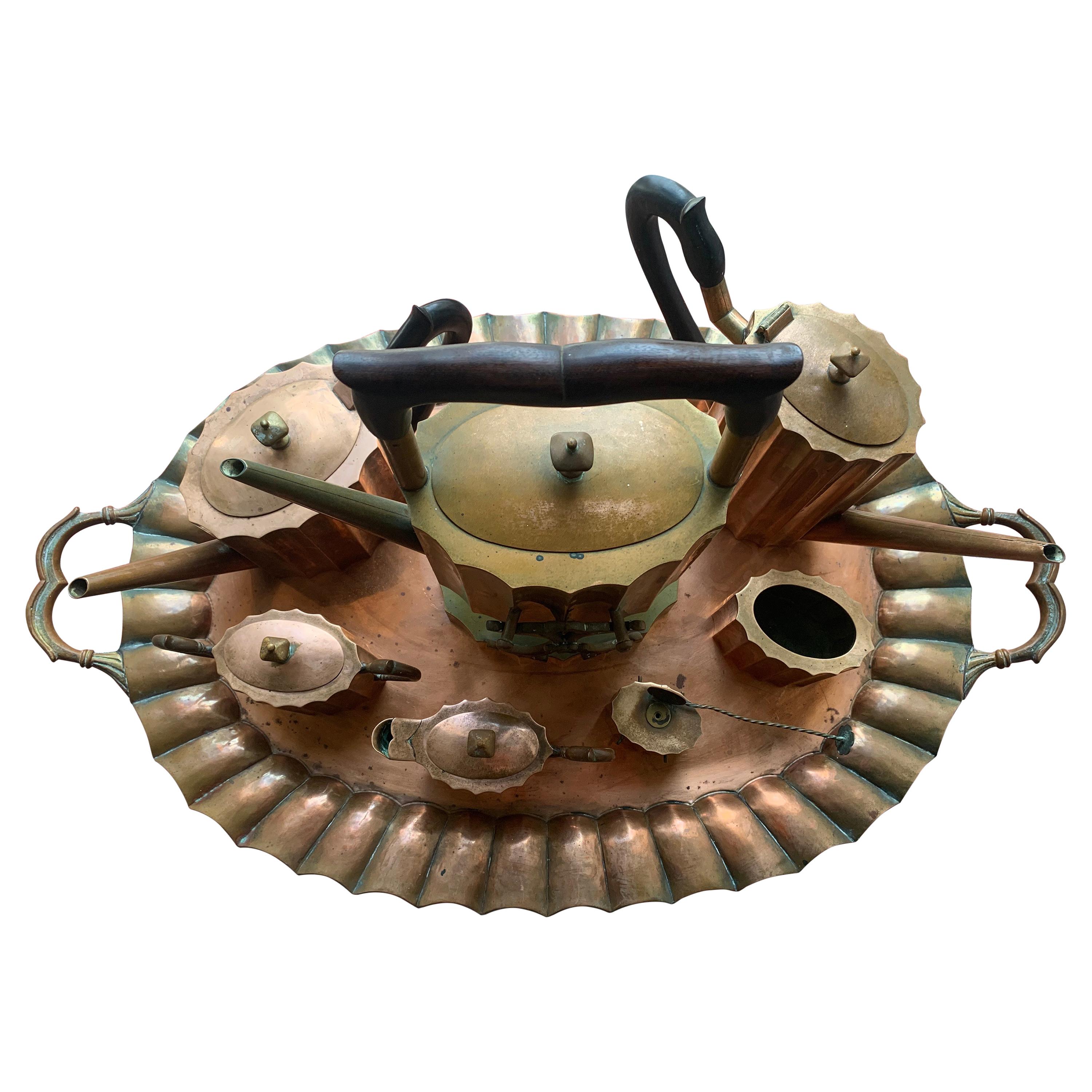 Vintage Copper Coffee Set by Harald Buchrucker Germany 1950s For Sale