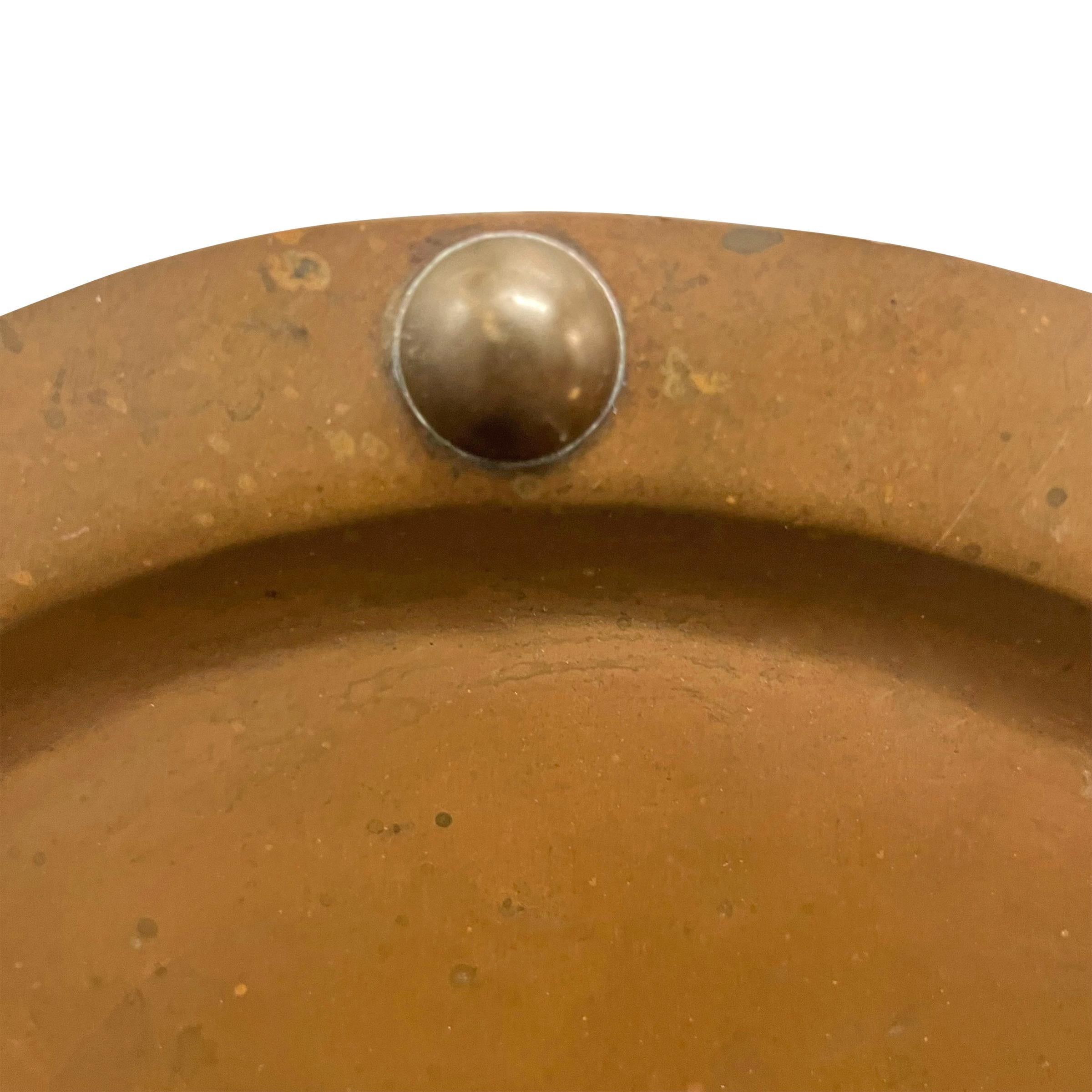 Vintage Mexican Copper and Brass Riveted Tray For Sale 2
