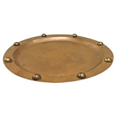 Retro Mexican Copper and Brass Riveted Tray